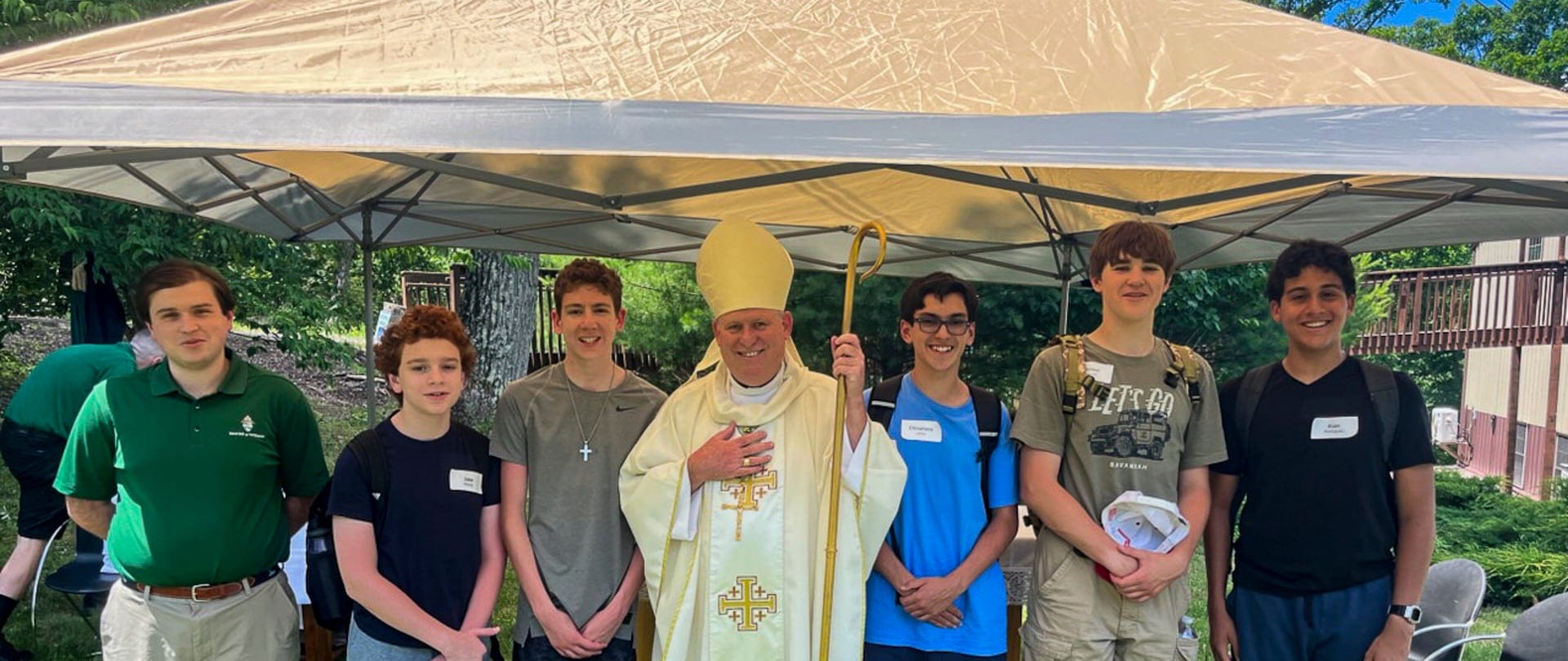Eighth graders at the Quo Vadis retreat